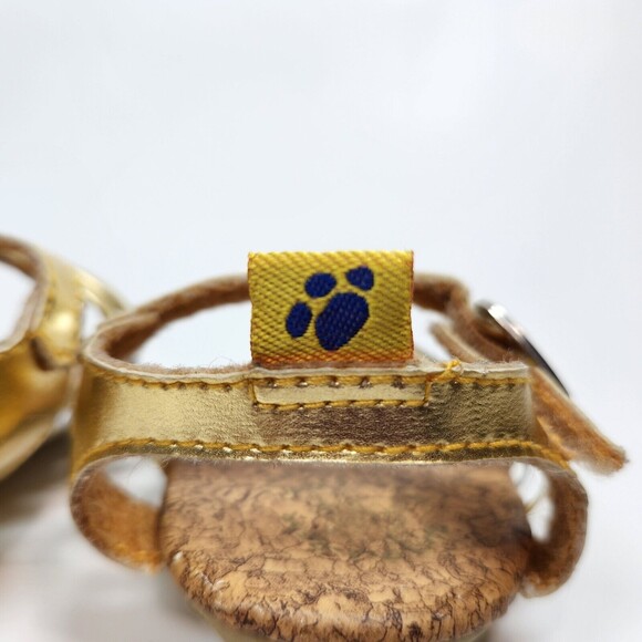 Build A Bear Sandals Shoes Gold Silver Straps Heels Heart Buckle Clothes - Picture 4 of 7